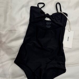 Mikoh Elegant Black Swimsuit with Bow